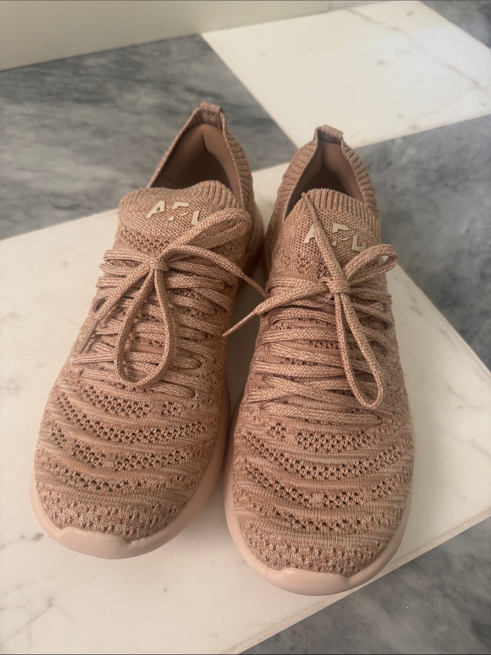APL Women's Knit Sneakers in Blush/Tan